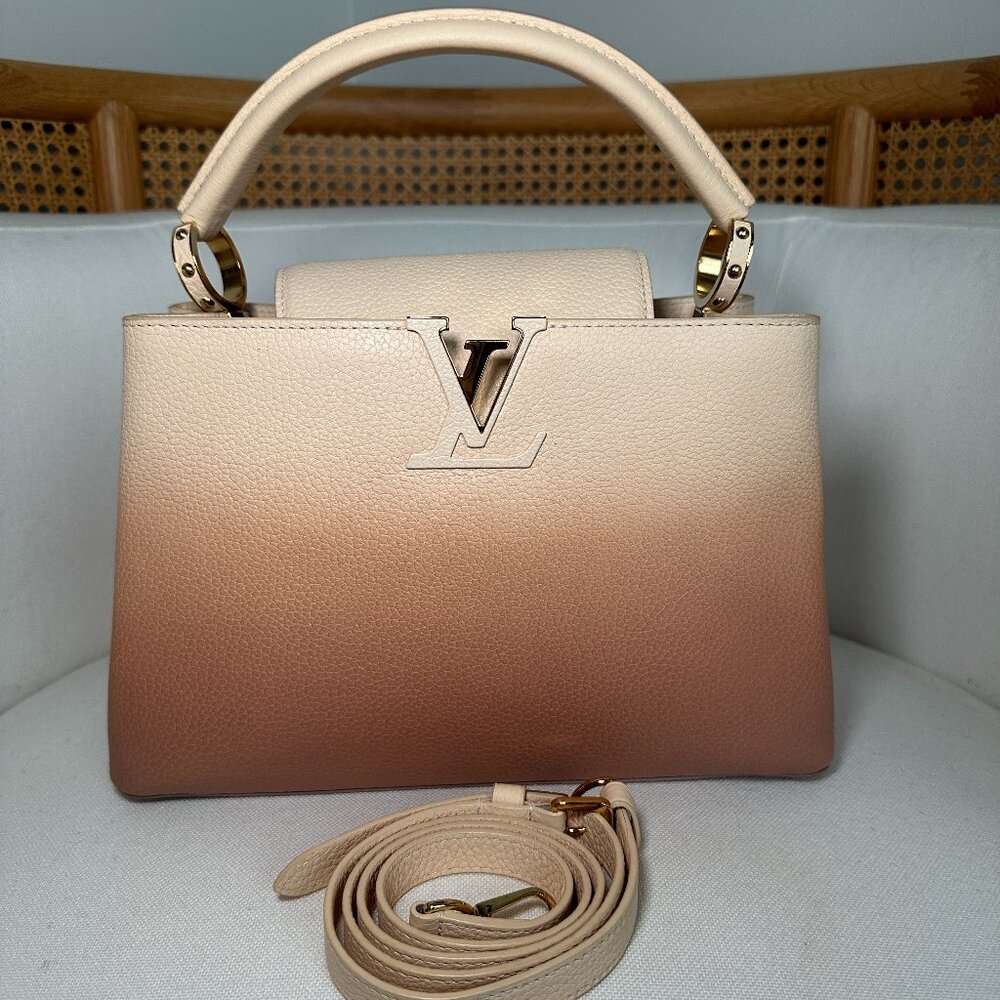 *LIMITED EDITION* Louis Vuitton Taurillon Gradient Capucines PM Cloudy Creme